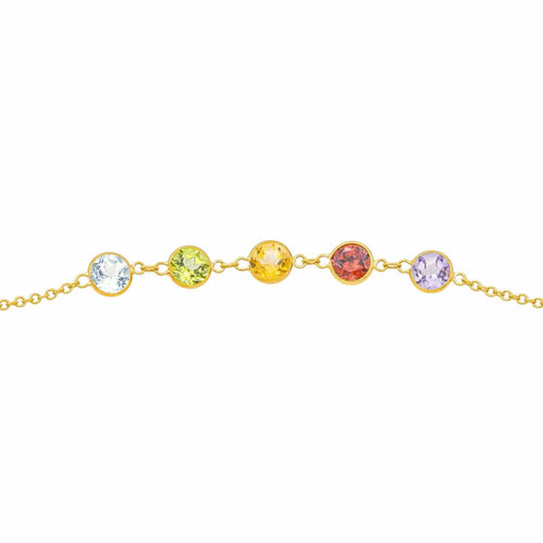 Collier Collier Or jaune Grenat, Topaze, Péridot 58 Facettes 3885006CN