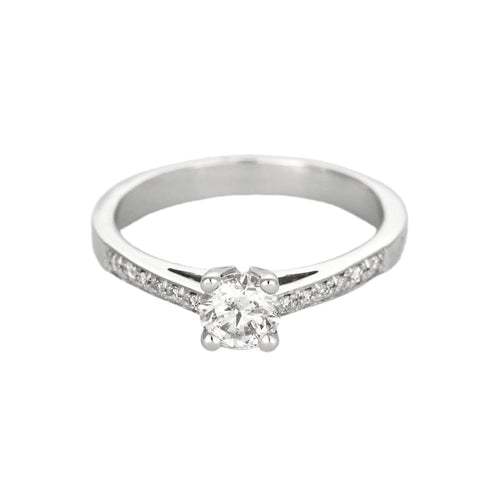 Bague 54 Solitaire or gris et diamants 58 Facettes EB4