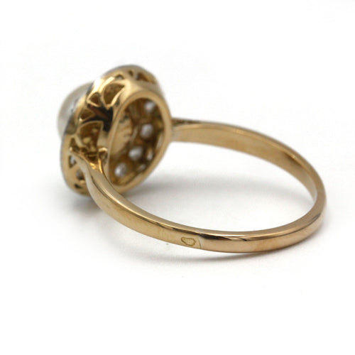 Bague 55 Bague - Or, platine, perle et diamants 58 Facettes 1220
