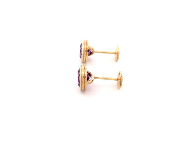 Boucles d'oreilles boucles d'oreilles POIRAY puces lolita amethyste or 18k  s 58 Facettes 266257