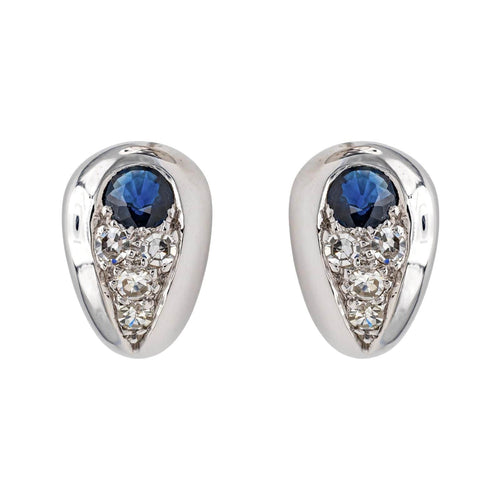 Boucles d'oreilles Boucles d'oreilles Puces Or blanc Saphir, Diamant 58 Facettes 3748553CN