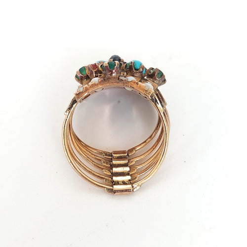 Bague bague de harem, fin XIXè, or et pierres fines 58 Facettes 57