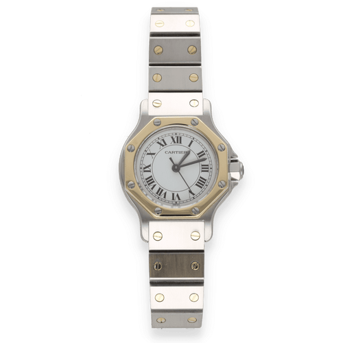 Montre Cartier - Montre Santos Dame petit modèle en or et acier - Automatique 58 Facettes