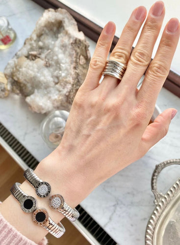 Bracelet Bracelet BVLGARI en acier et diamants 58 Facettes