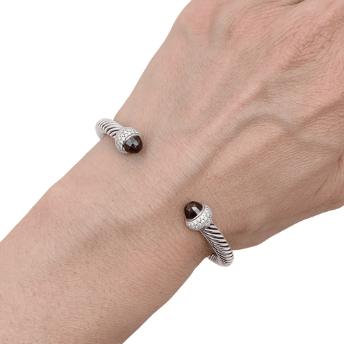 Bracelet Bracelet David Yurman, "Cable Classic", argent, diamants, hématites. 58 Facettes 34590
