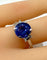 Bague 54 Bague en or blanc, superbe saphir 3,58 carats Ceylan non chauffé 58 Facettes AB385