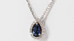 Collier Collier pendentif en or blanc, saphir et diamants 58 Facettes 31207