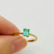 Bague 54 Bague solitaire en or jaune avec émeraude taille émeraude 58 Facettes 50304