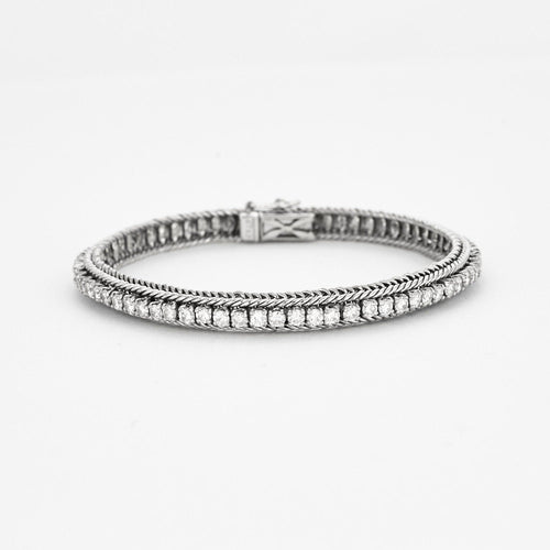 Bracelet Bracelet or blanc, diamants 58 Facettes 240448