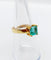 Bague 52.5 Bague solitaire Art déco en or 18k et émeraude 1,20 carat vintage 58 Facettes A06510