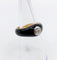 Bague jonc or jaune, émail noir et diamant taille ancienne 0,45 carats (circa 1920)