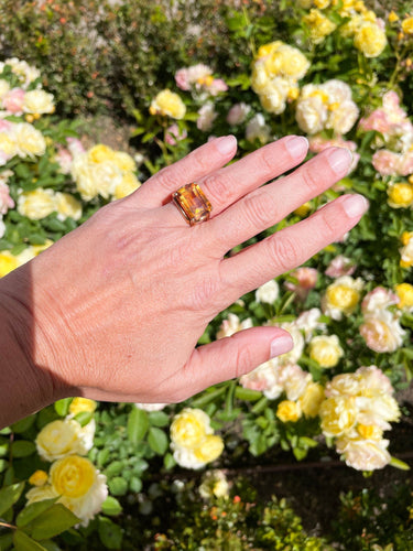 Bague Bague cocktail saphir jaune 58 Facettes