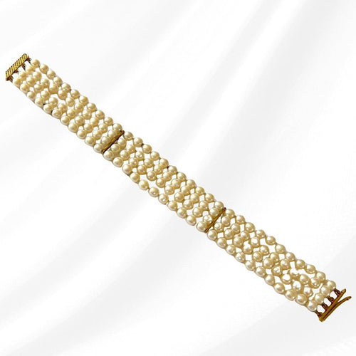 Bracelet Bracelet manchette vintage Perles de culture Or 18K 58 Facettes AA 1706