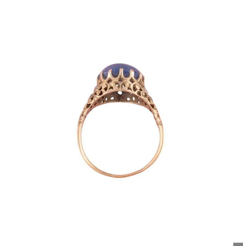 Bague 57 Bague ancienne or jaune et saphir 58 Facettes