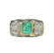 Bague 59 Bague Tank en or blanc et jaune, émeraude et diamants 58 Facettes