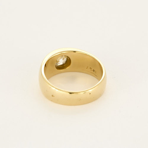 Solitaire jonc en or jaune et diamant