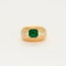 Bague Bague Jonc en or jaune sertie d'une Emeraude d'environ 2 carats et de 2 diamants 58 Facettes
