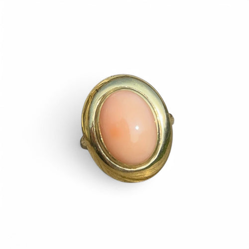 Bague 53 Bague Corail peau d'ange en or jaune 18 carats 58 Facettes 353