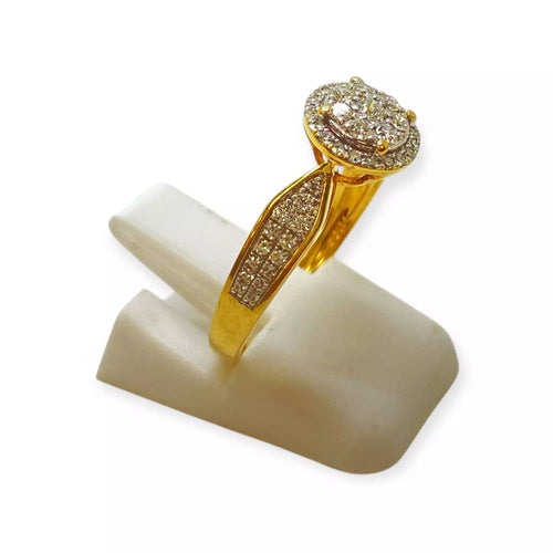 Bague 52 Bague rond pavage diamants 58 Facettes 330071296
