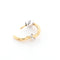 Boucles d'oreilles RAINBOW K - Mono-boucle d'oreille or jaune, or blanc et diamants 58 Facettes 85788