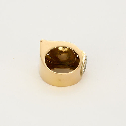 Bague 47 Bague Or jaune 18k (750 millièmes) et Platine Coral 58 Facettes FOU1198