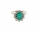 Bague Bague marguerite en or blanc 750, émeraude et diamants 58 Facettes