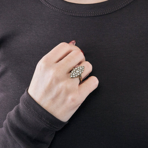 Bague 48 Bague Marquise Or Blanc Diamants 58 Facettes