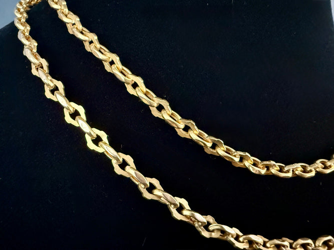 Collier Collier sautoir en or jaune de 75 cm 58 Facettes