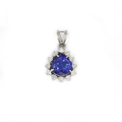 Pendentif Pendentif - Or blanc, Diamants & Tanzanite 58 Facettes 250086R
