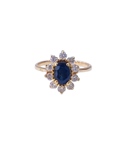 Bague 51 Bague marguerite or jaune saphir et diamant 58 Facettes Bag.marg.S-DV.38