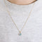 Collier Chaine et pendentif, or jaune et aigue-marine 58 Facettes GU158