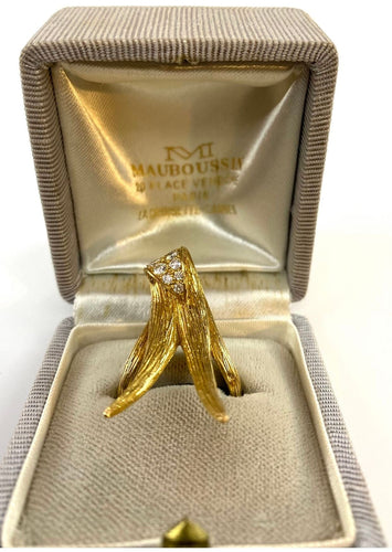 Bague Bague en or 18 carats sertie de diamants signée MAUBOUSSIN 1967 58 Facettes