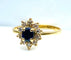 Bague 54 Bague marguerite en or jaune 18 carats, saphir et diamants 58 Facettes AB529