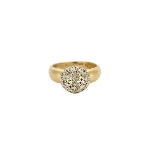 Bague 52.5 Bague dôme en or jaune et or blanc 18K 58 Facettes CAL2280