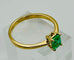 Bague 54 Bague solitaire en or jaune avec émeraude taille émeraude 58 Facettes 50304