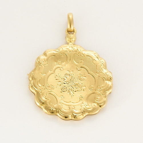 Pendentif Pendentif Porte Souvenir ouvrant en or jaune à motif de fleurs 58 Facettes ALB1894