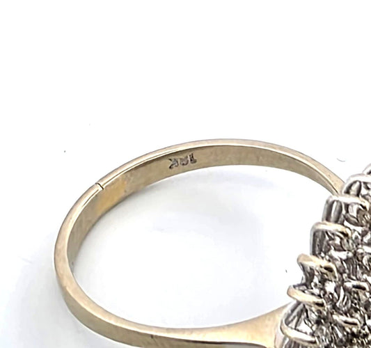 Bague 56 Anello - Anello en or blanc 18k et diamants 58 Facettes