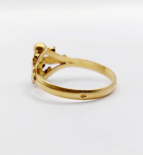 Bague 57 Bague victorienne ciselée or rose et or jaune (circa 1880) 58 Facettes A05338