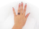 Bague 53 vintage bague cocktail t53 grenat coussin 8 diamants 0.14ct en platine 7.3g 58 Facettes 270143