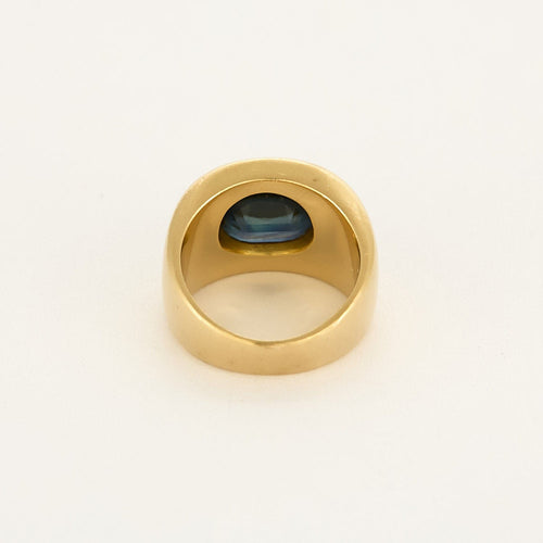 Bague 46 Bague chevalière en or jaune et saphir 58 Facettes MAN1695X3