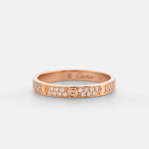 Bague 50 CARTIER - Bague Love mini en or rose et diamants 58 Facettes