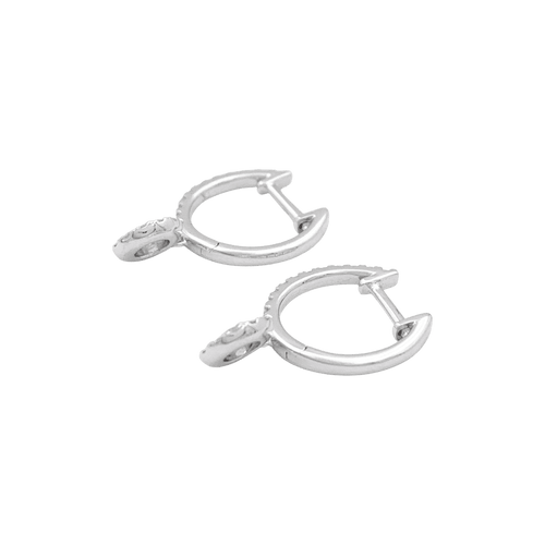 Paire de créoles or blanc, diamants.