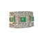 Bague 51.5 BAGUE EN OR 18 KT AVEC DIAMANTS ET ÉMERAUDES, DESIGN RÉTRO DES ANNÉES 1950 58 Facettes Q218B