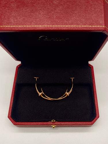 Boucles d'oreilles Cartier - Boucles d'oreilles créoles Juste Un Clou en or rose 18k et diamants 58 Facettes