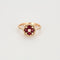 Bague 54 Bague Fleur Or Rose Diamants Rubis 58 Facettes