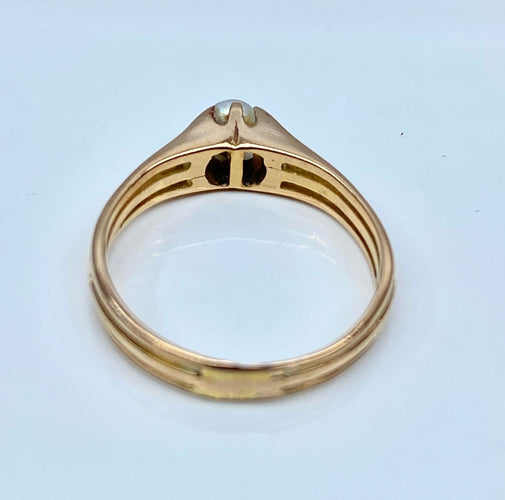 Bague 49 Bague en or rose perle fine vers 1900 58 Facettes AB663