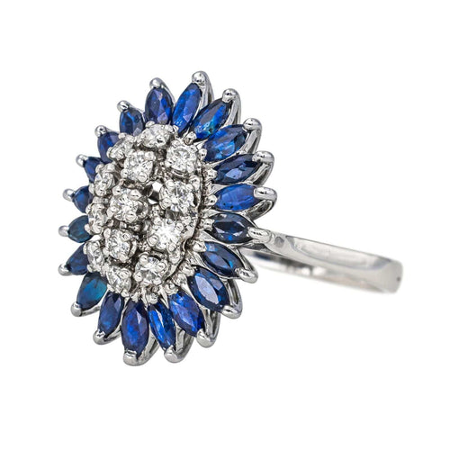 Bague 58 Bague Pompadour  Or blanc Saphir, Diamant 58 Facettes 4553830CN