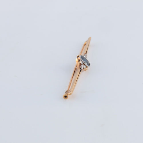 Broche Broche or jaune, saphir et diamants 58 Facettes