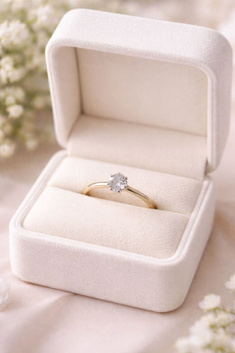 Bague 57 Bague solitaire en or jaune avec un diamant naturel. 58 Facettes 50351