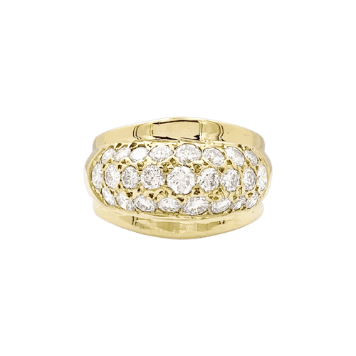 Bague or jaune, diamants.